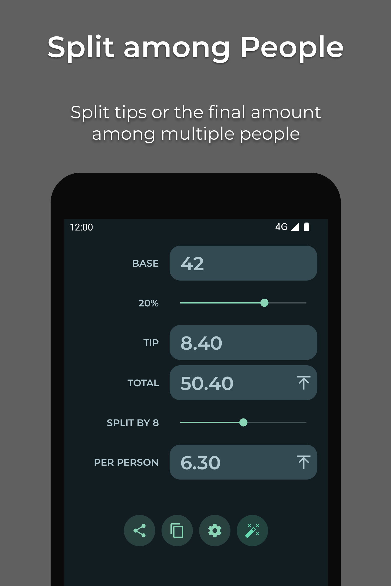 اسکرین شات 2 برنامه Tip Calculator — Clean, Simple