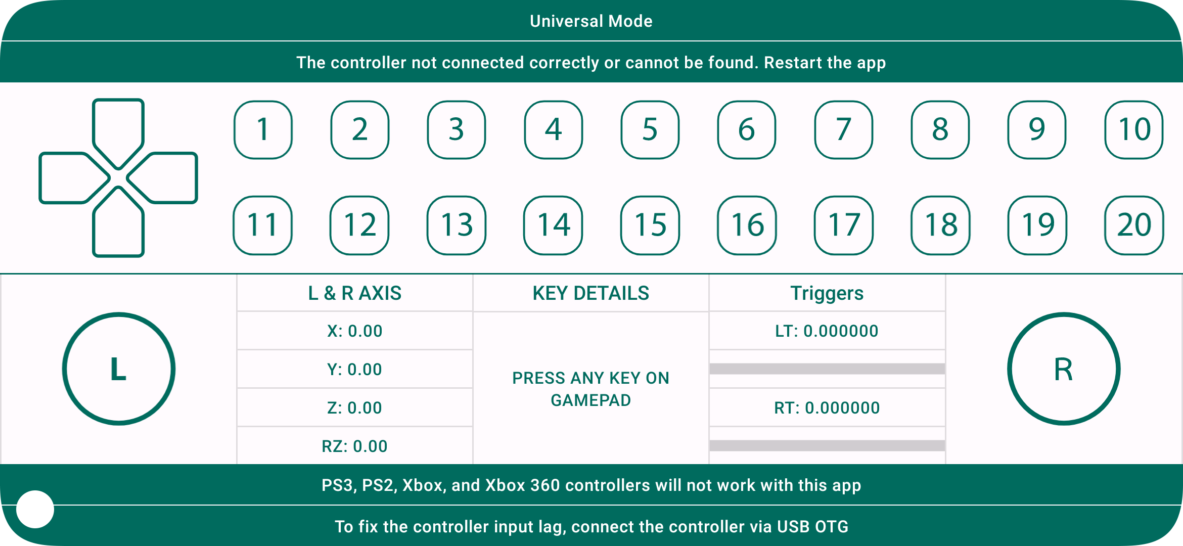 اسکرین شات 3 برنامه PS4 controller Tester