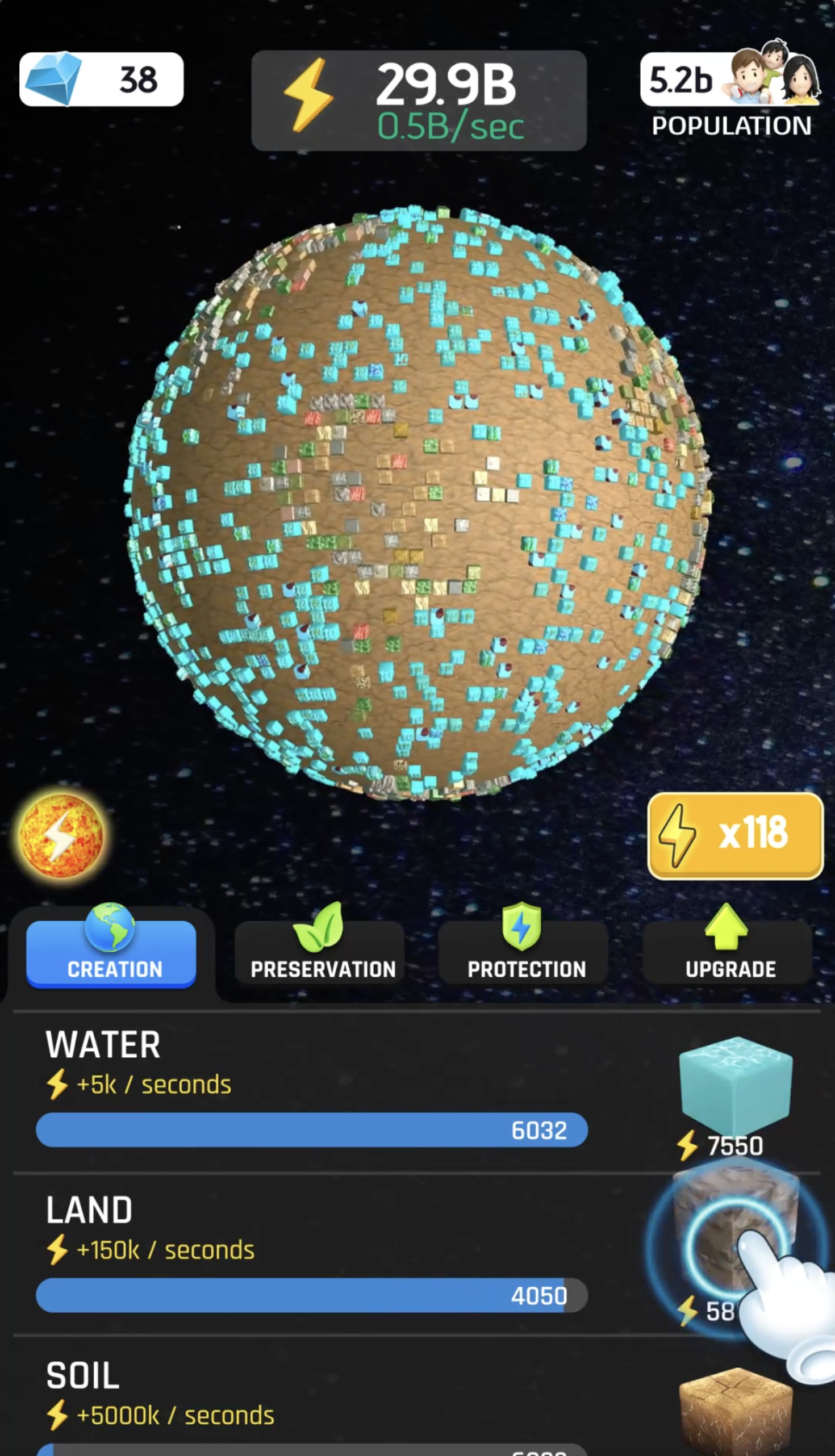 اسکرین شات 2 بازی Idle World - Build The Planet