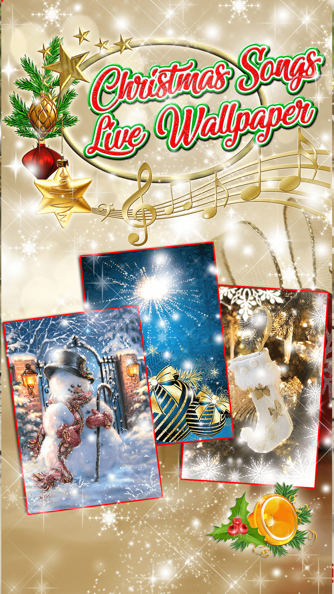اسکرین شات 1 برنامه Christmas Songs Live Wallpaper