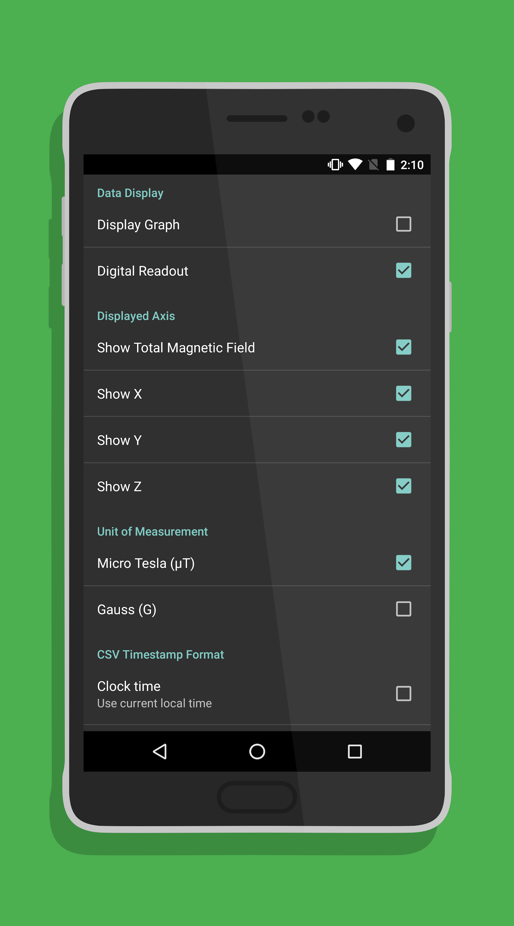 اسکرین شات 3 برنامه Physics Toolbox Magnetometer