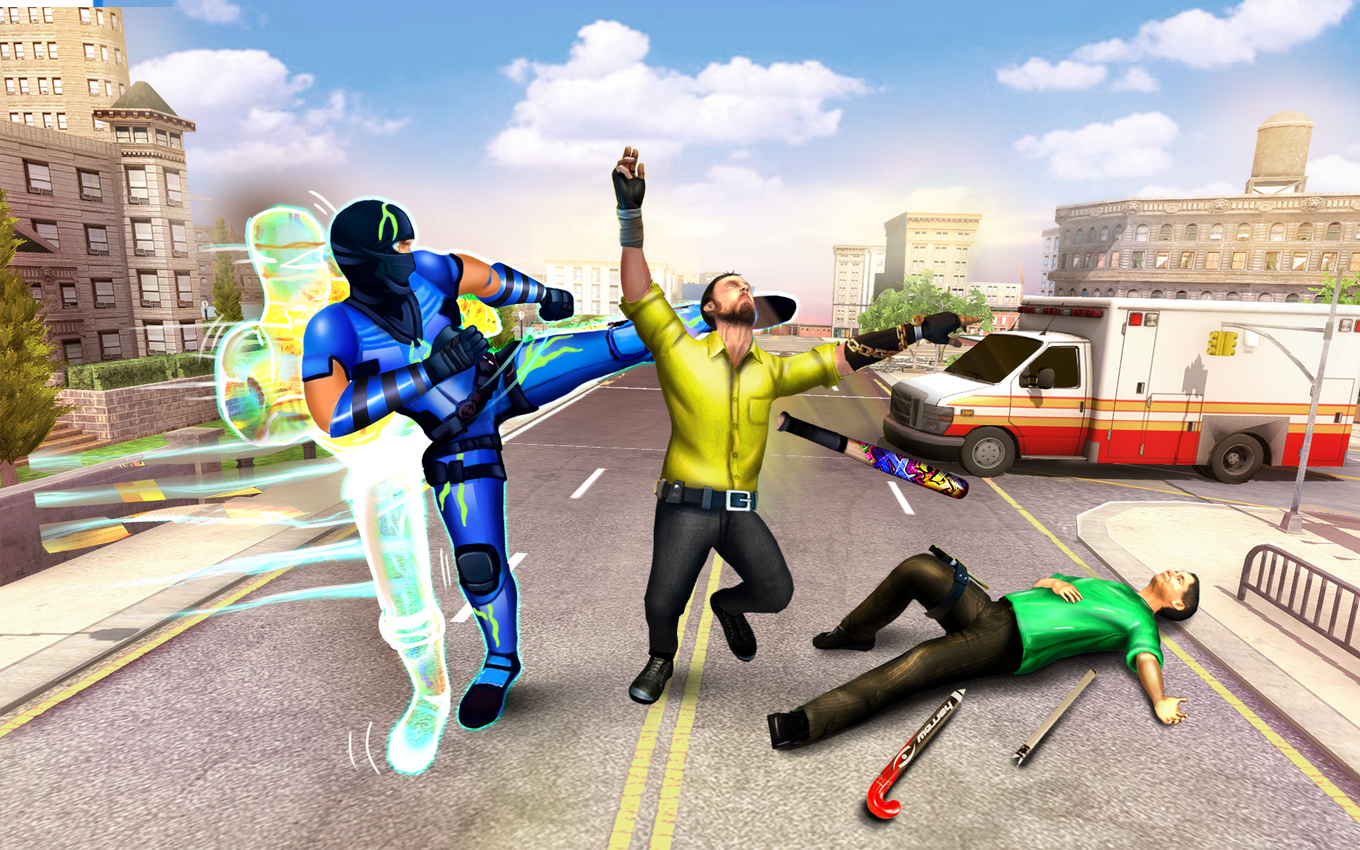 اسکرین شات 3 برنامه Invisible Ninja Rope Hero Game