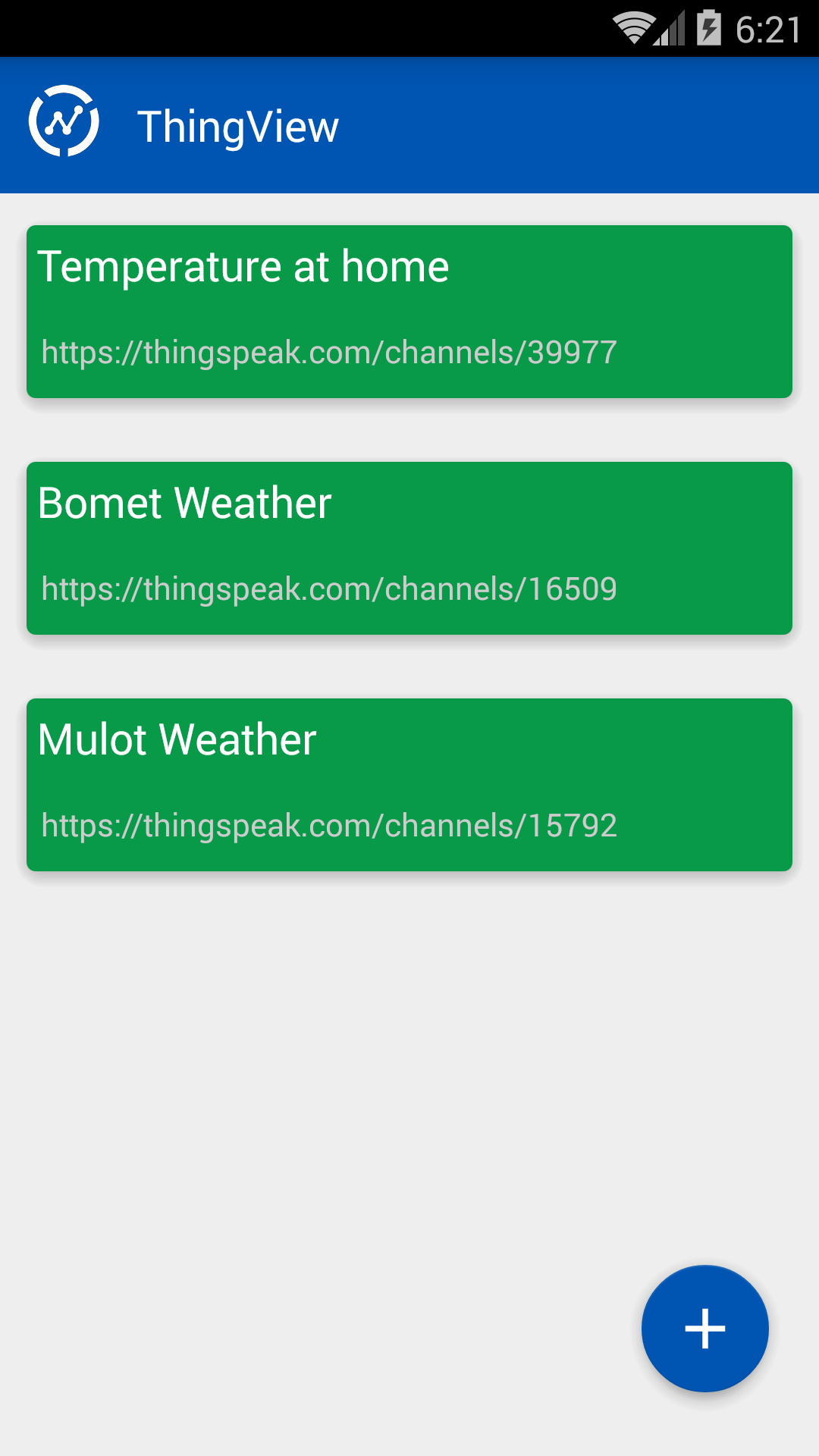 اسکرین شات 1 برنامه ThingView - ThingSpeak viewer