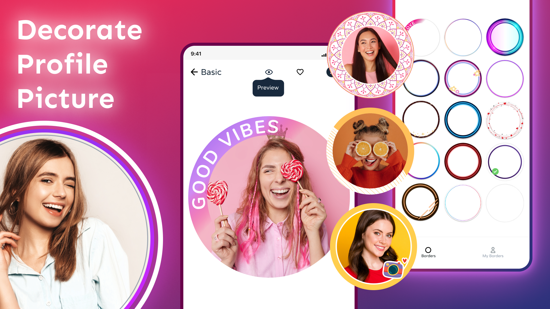 اسکرین شات 2 برنامه Profile Picture Border Frame