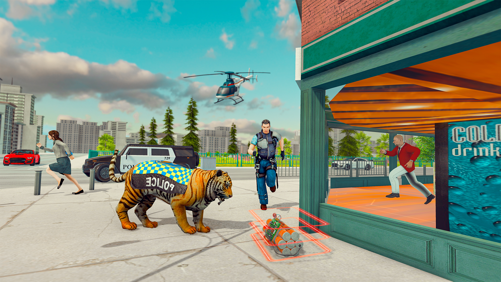 اسکرین شات 1 برنامه Police Tiger Game City Crime