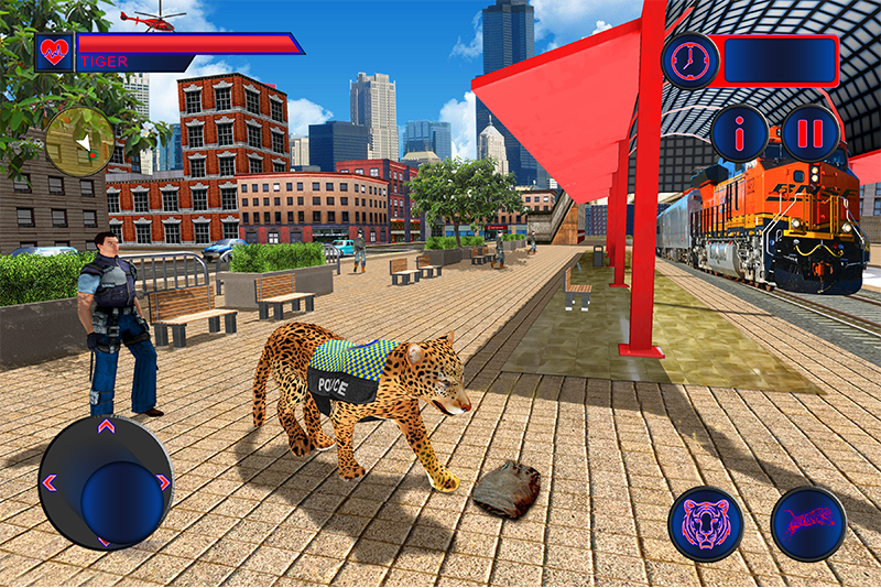 اسکرین شات 4 برنامه Police Tiger Game City Crime