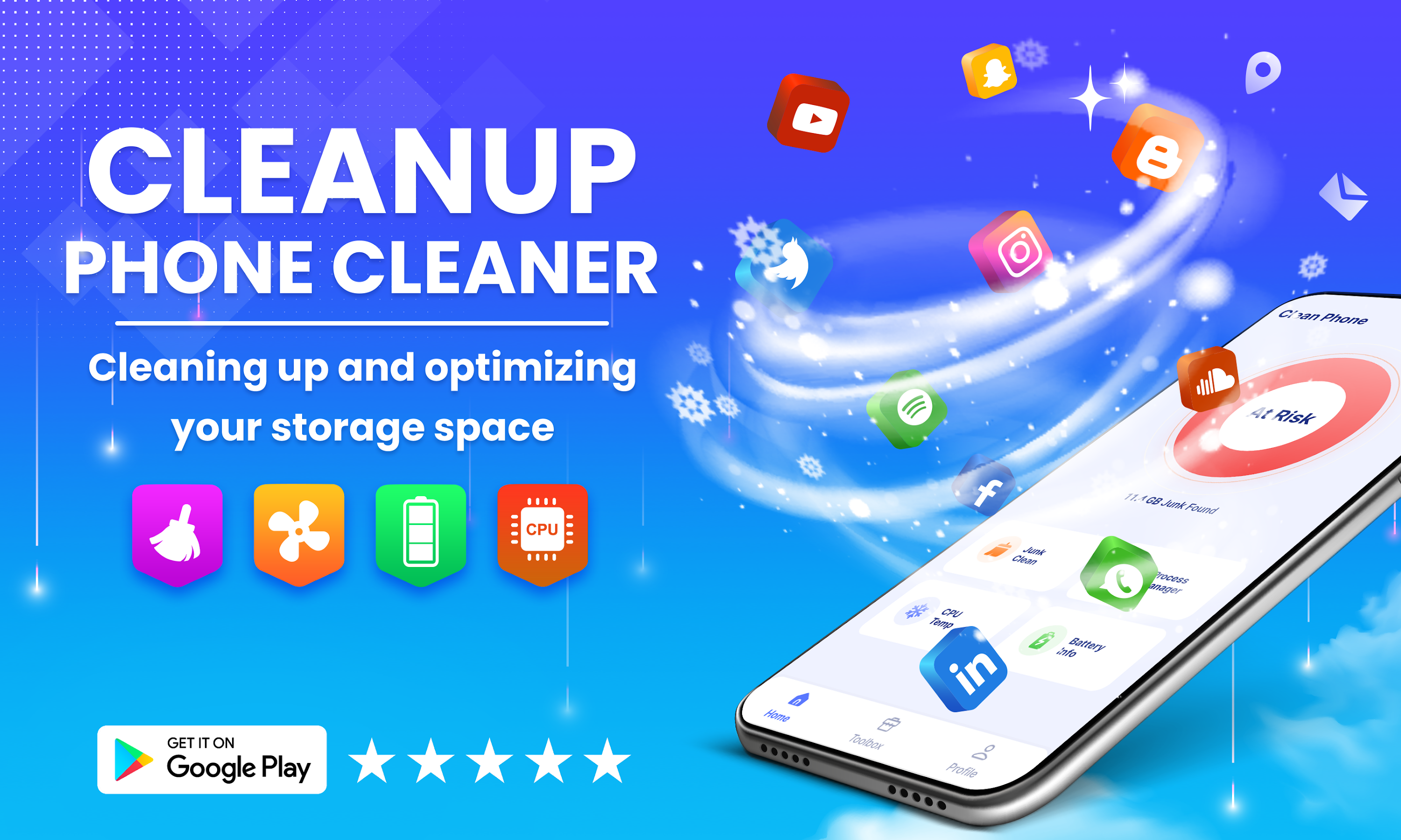 اسکرین شات 1 برنامه Cleanup: Phone Cleaner