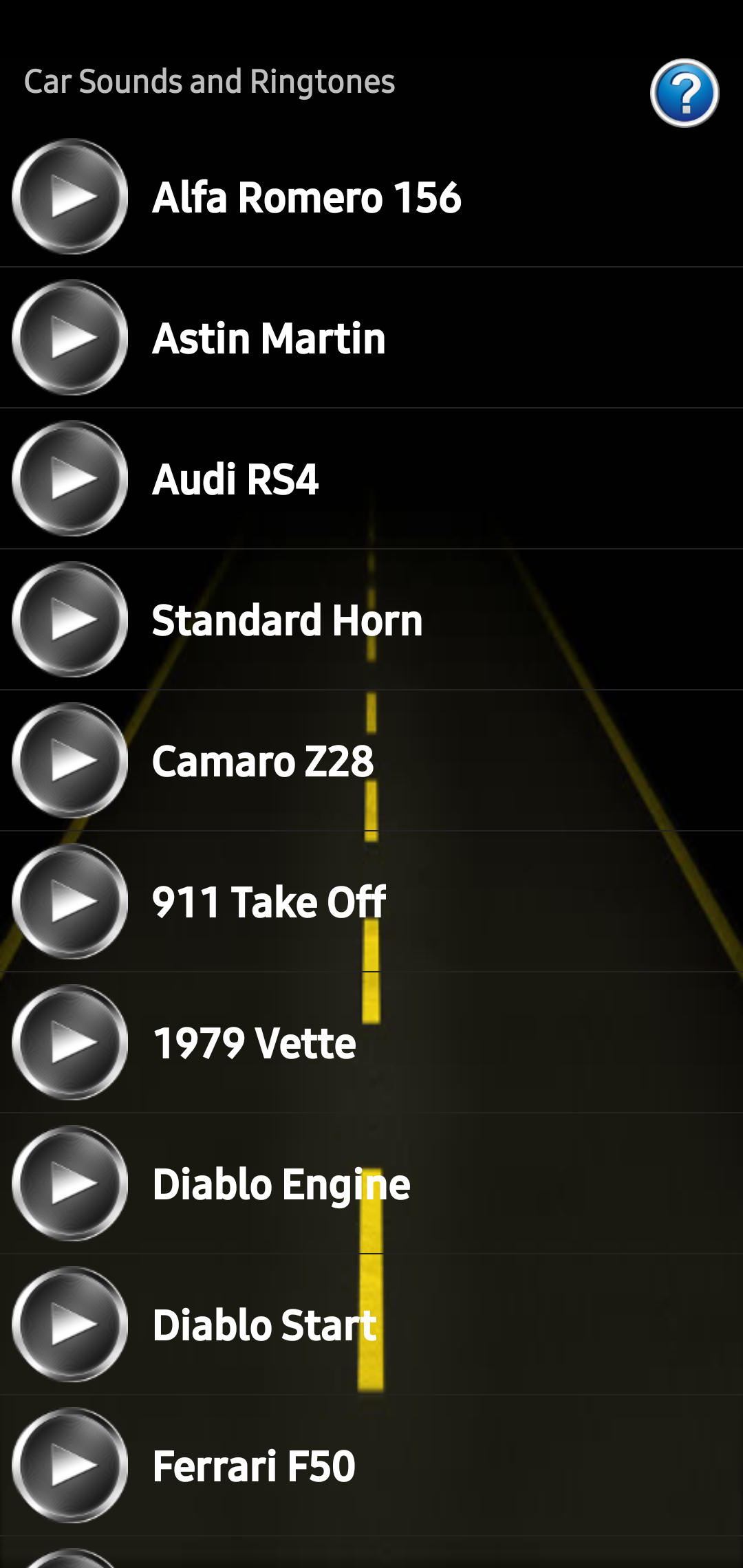 اسکرین شات 4 برنامه Car Sounds and Ringtones