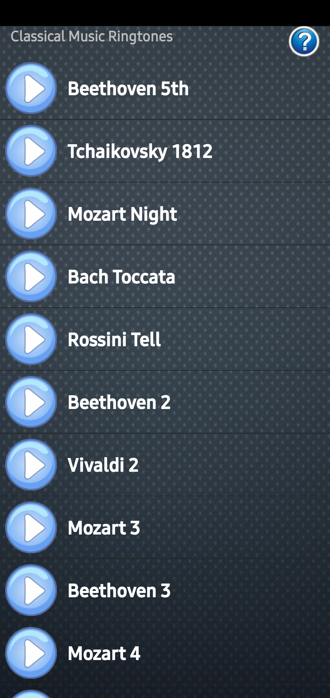 اسکرین شات 1 برنامه Classical Music Ringtones