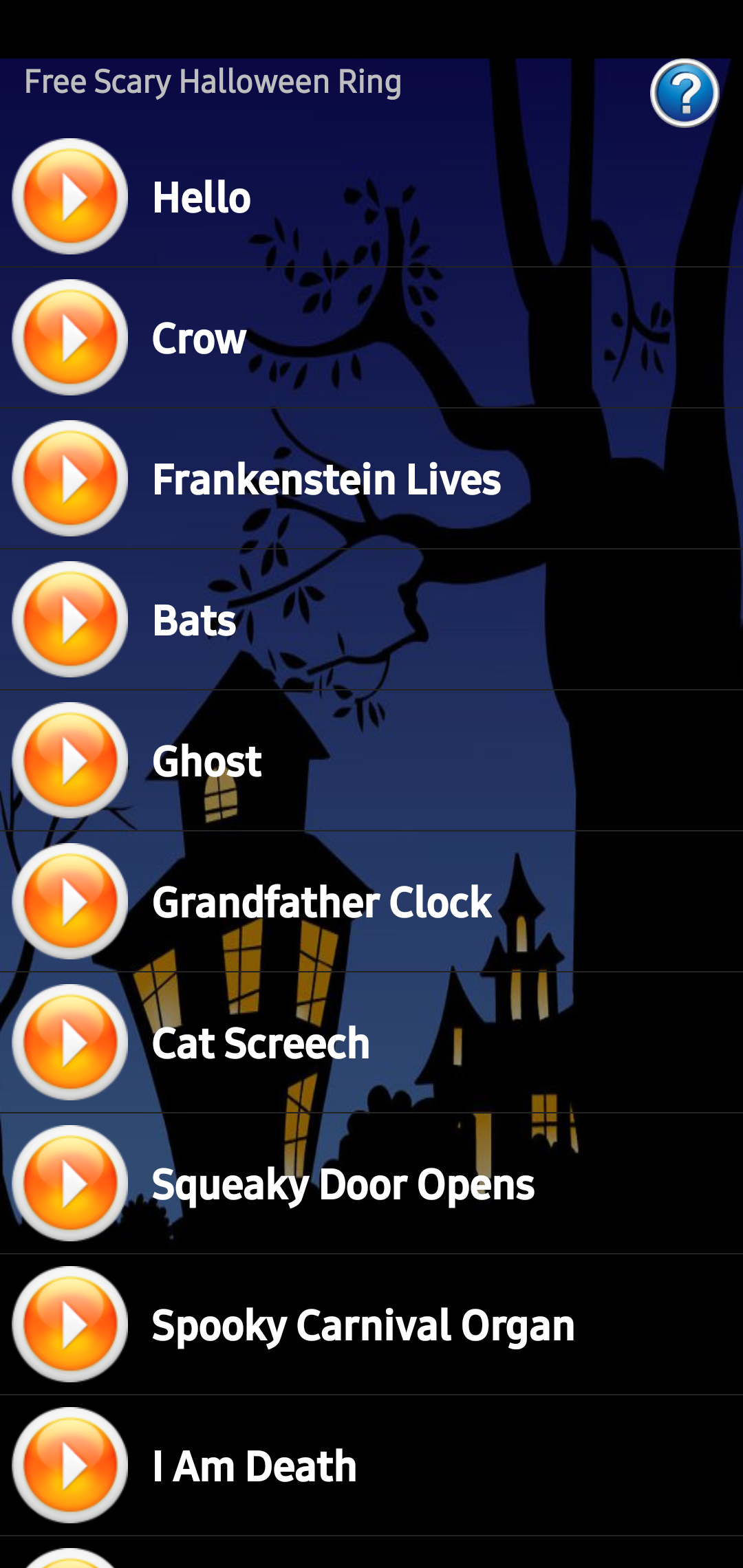 اسکرین شات 6 برنامه Scary Halloween Ringtones