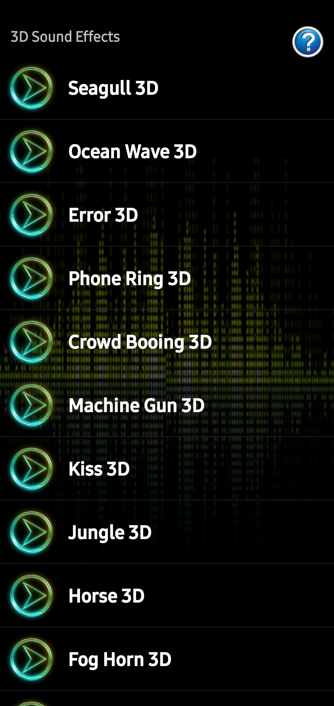 اسکرین شات 4 برنامه 3D Sound Effects