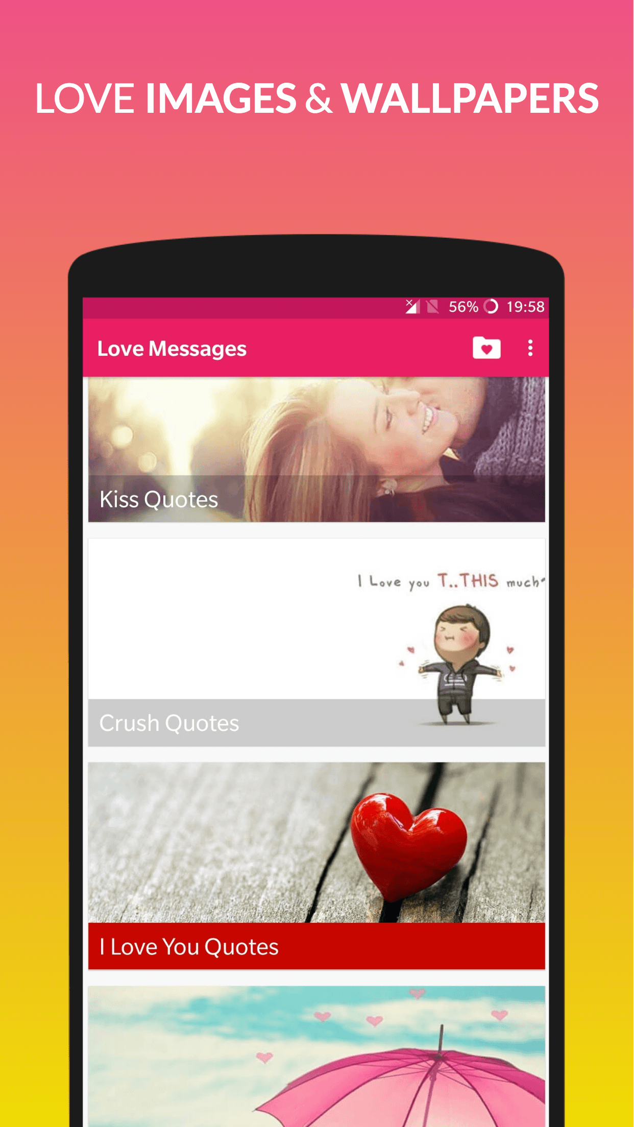 اسکرین شات 2 برنامه Love Messages Romantic SMS