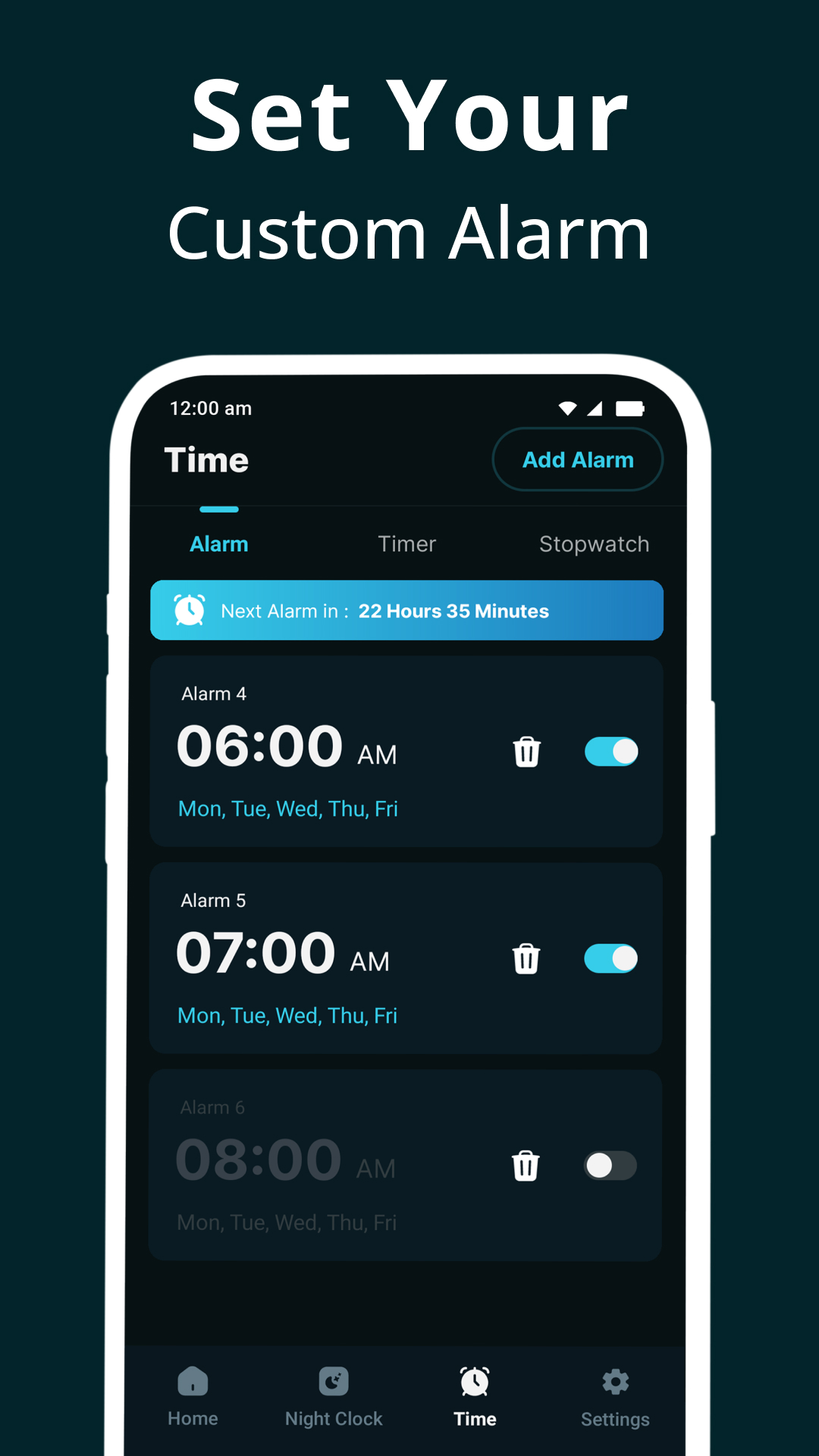 اسکرین شات 3 برنامه Digital Clock - Alarm Clock