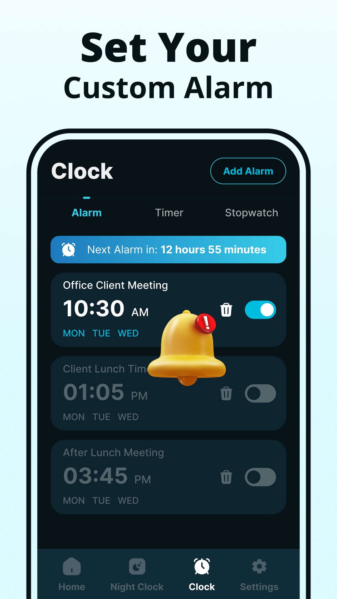 اسکرین شات 3 برنامه Digital Clock - Alarm Clock