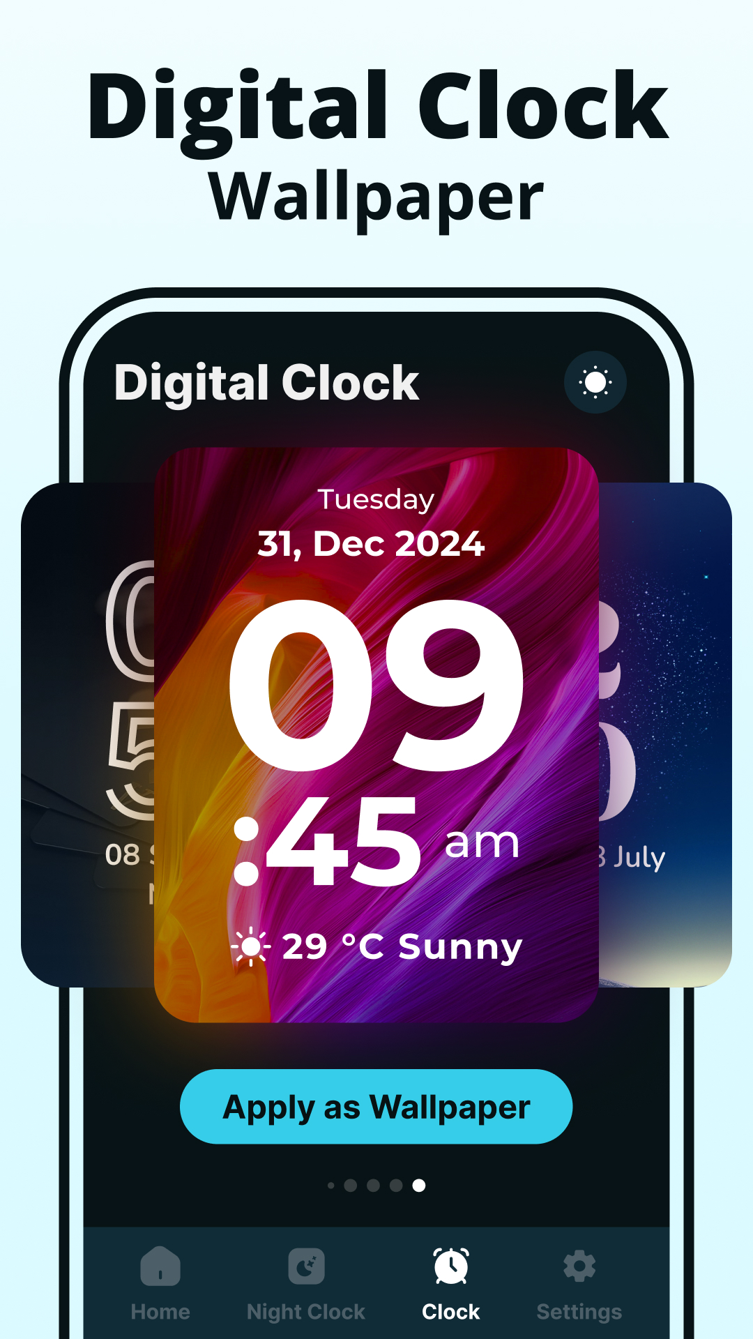 اسکرین شات 1 برنامه Digital Clock - Alarm Clock