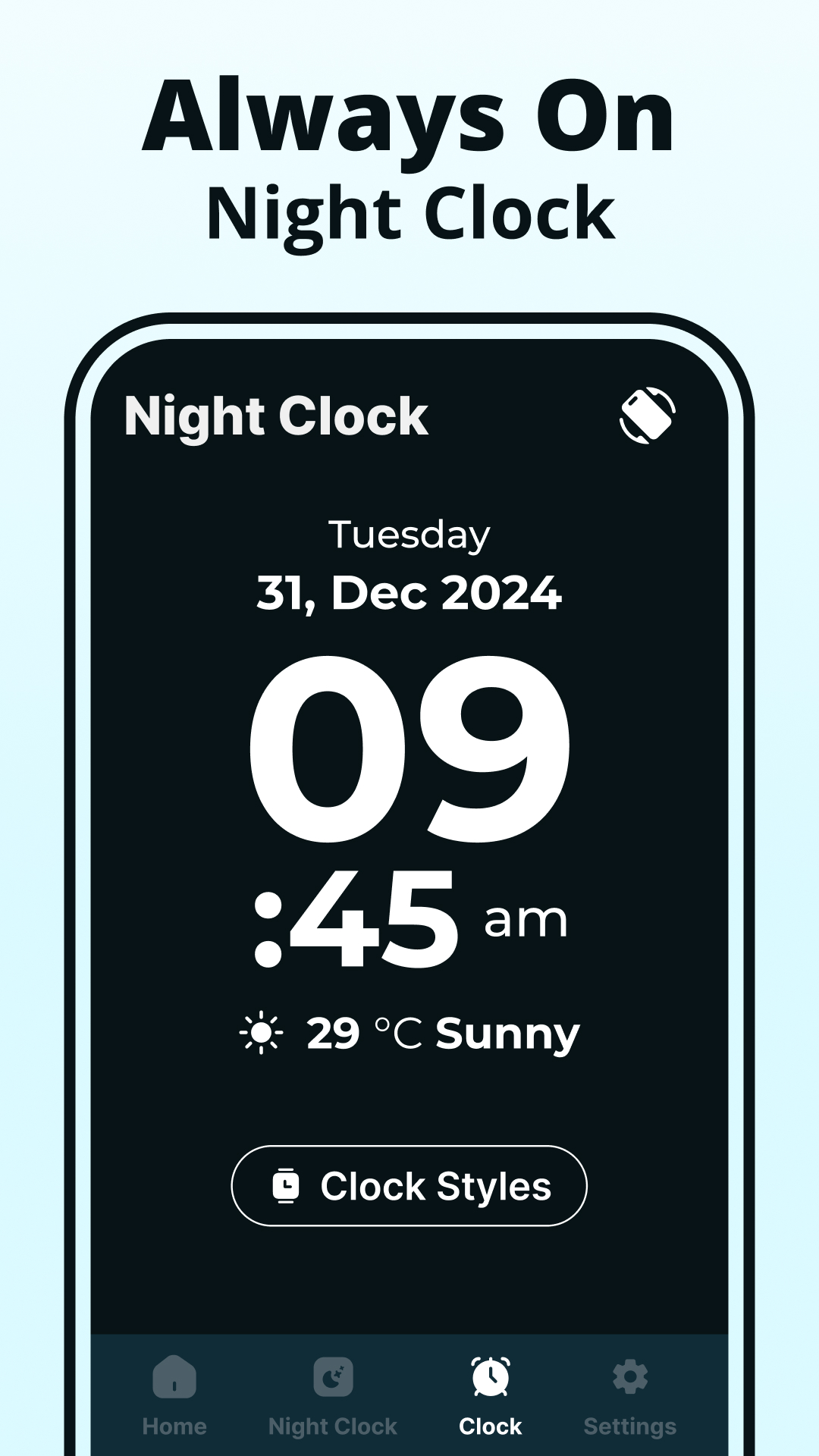 اسکرین شات 2 برنامه Digital Clock - Alarm Clock