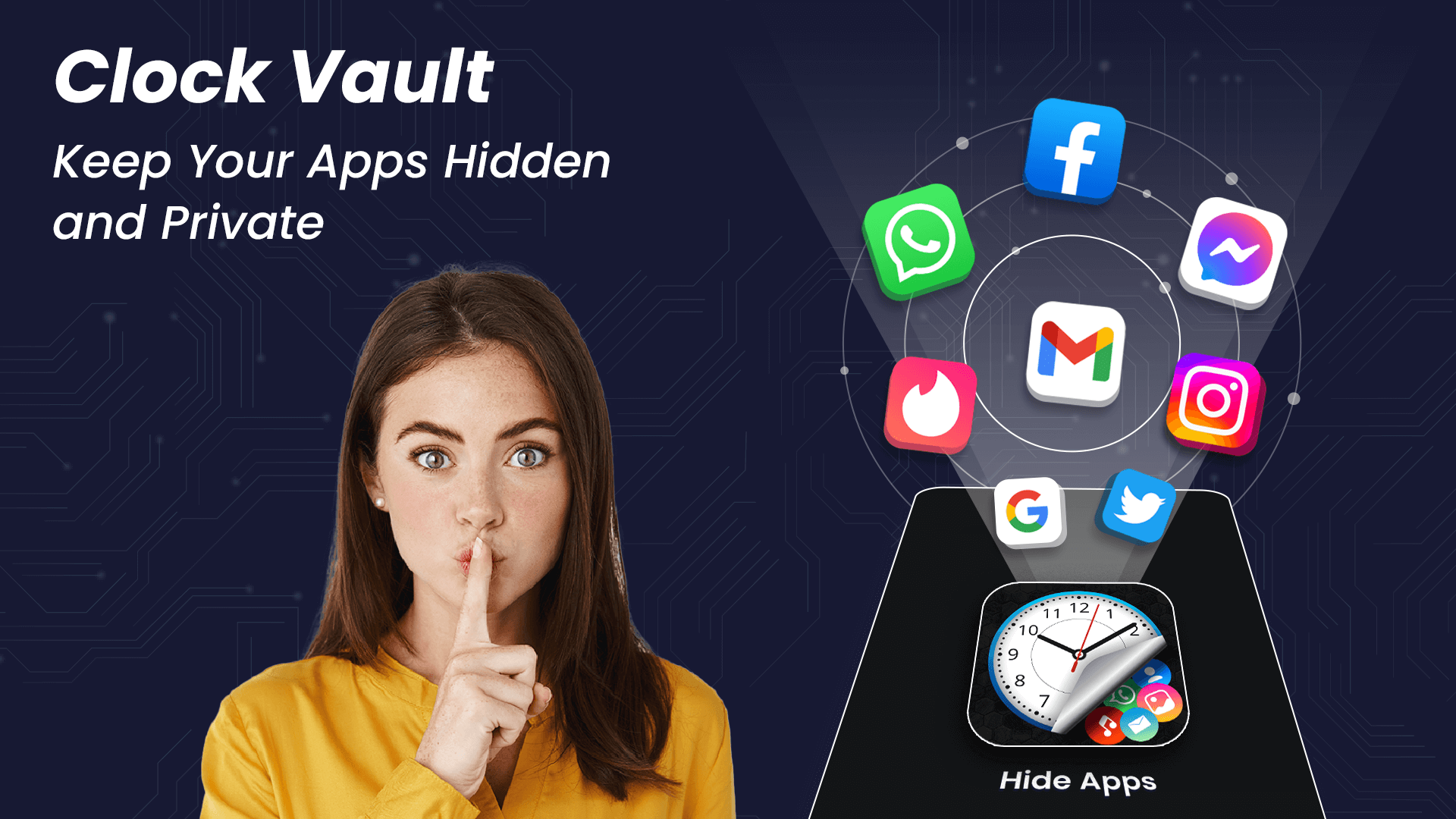 اسکرین شات 2 برنامه Vault Clock App Hider & Files