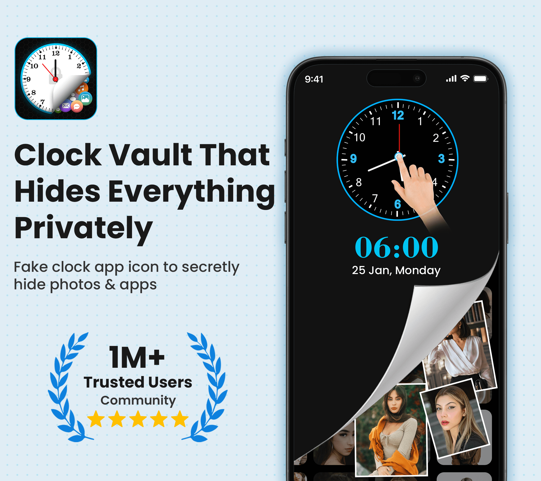 اسکرین شات 1 برنامه Clock App Hider & Lock