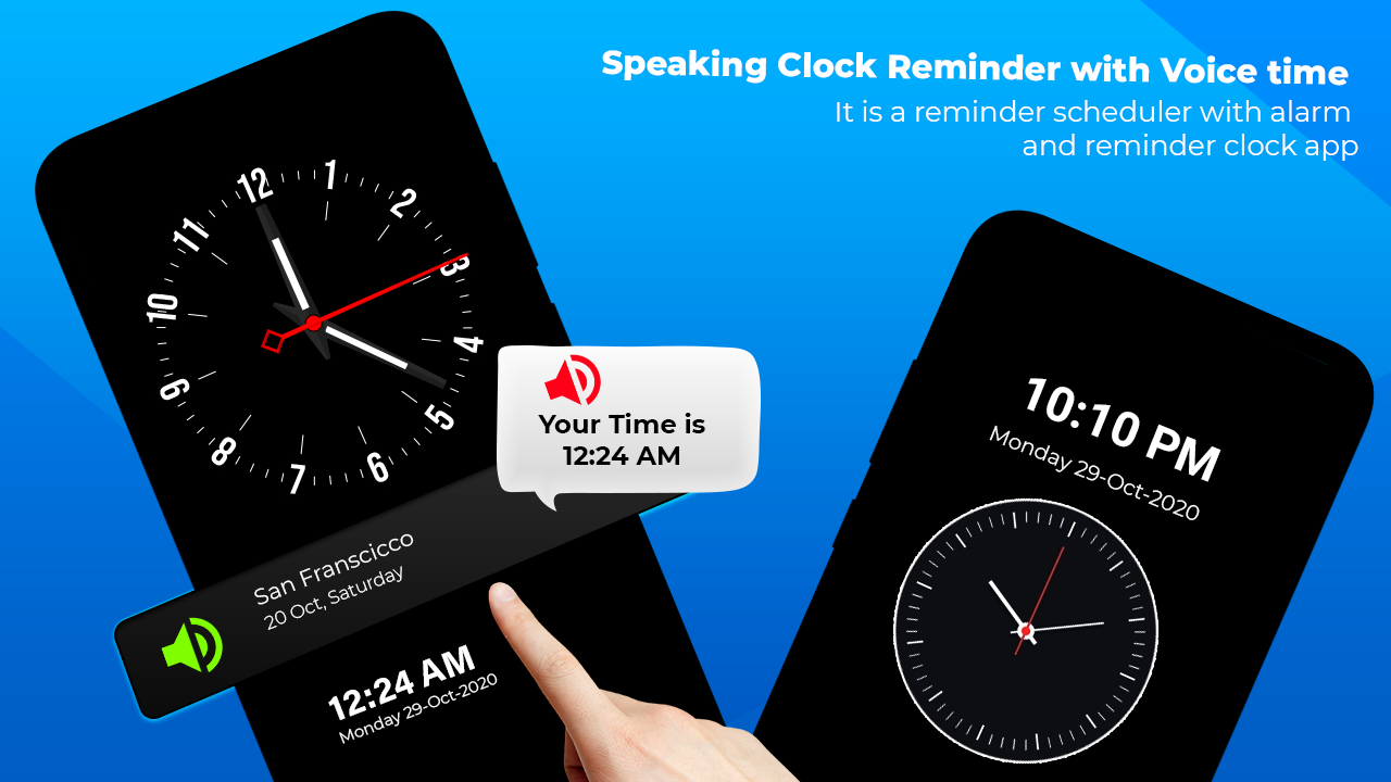 اسکرین شات 5 برنامه Speaking Clock - Hourly Chime