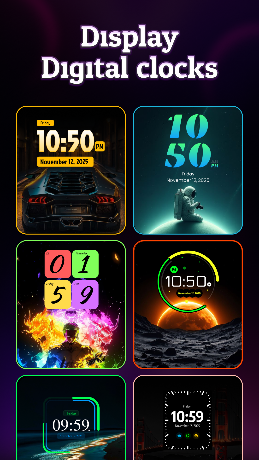 اسکرین شات 7 برنامه Neon Digital Clock Smart Watch