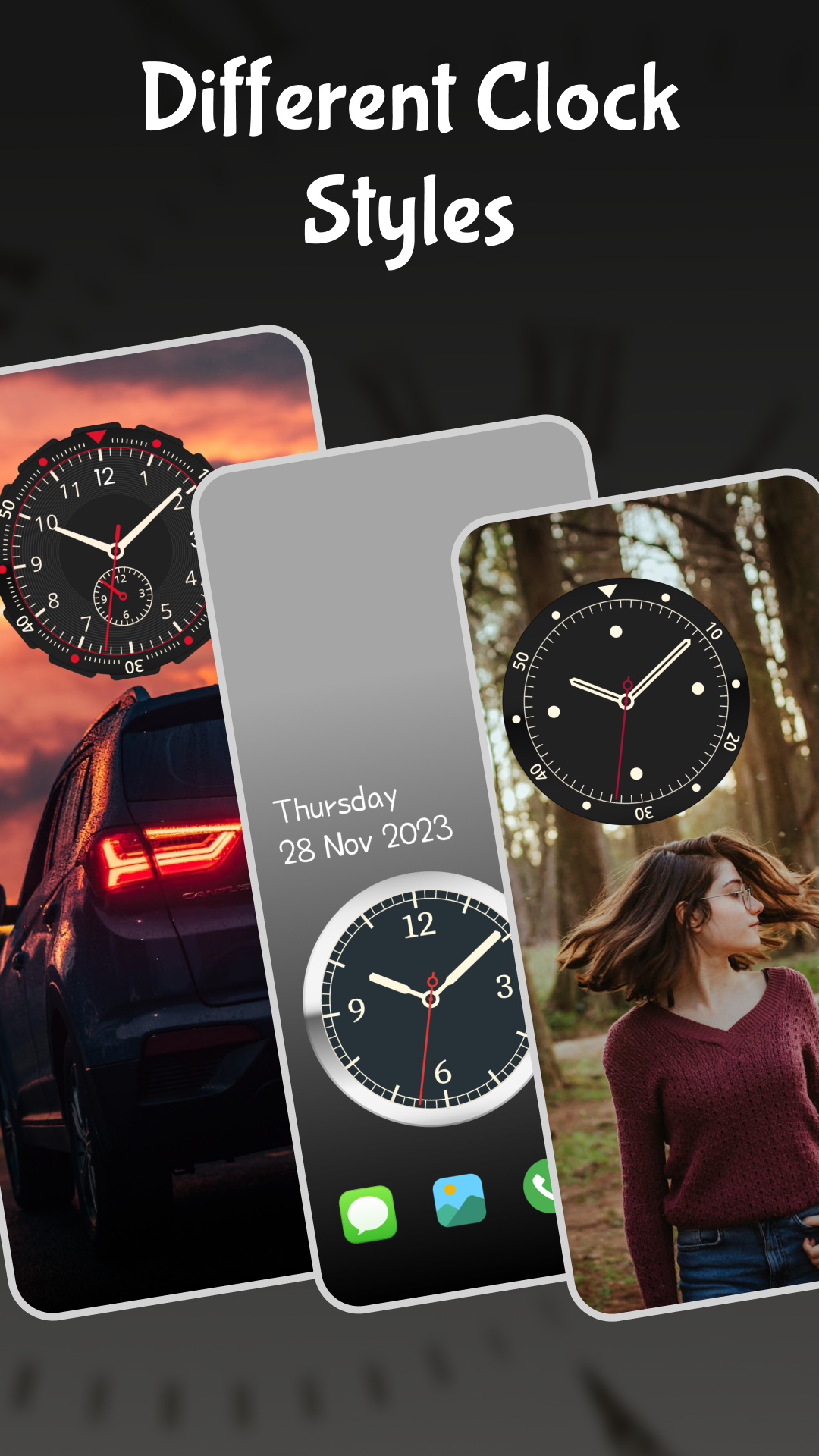 اسکرین شات 4 برنامه Analog Clock Wallpaper：3DClock