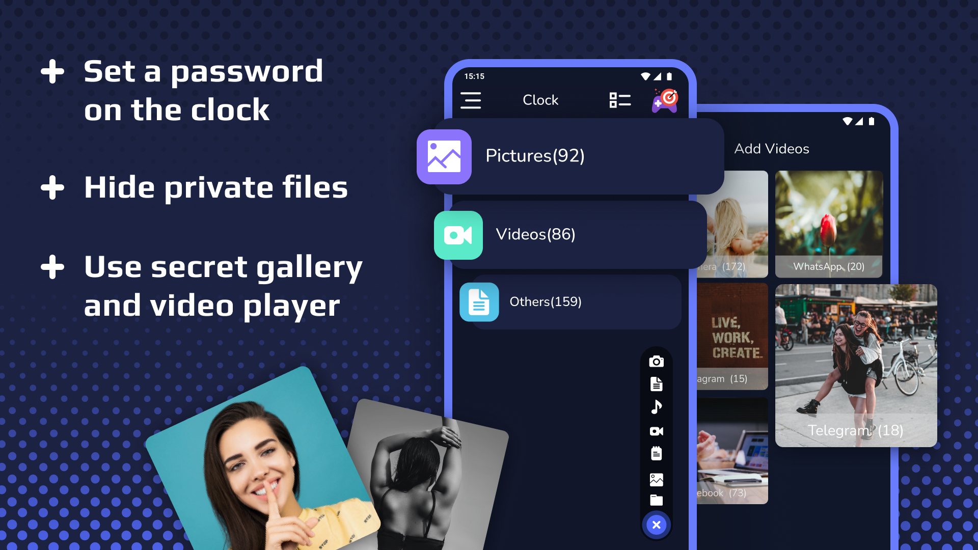 اسکرین شات 2 برنامه Clock Vault - Secret Folder