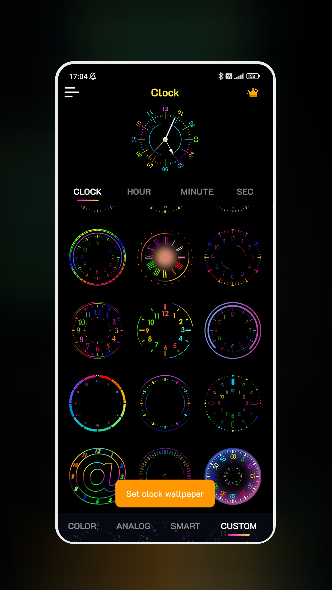 اسکرین شات 3 برنامه Neon Clock Wallpaper