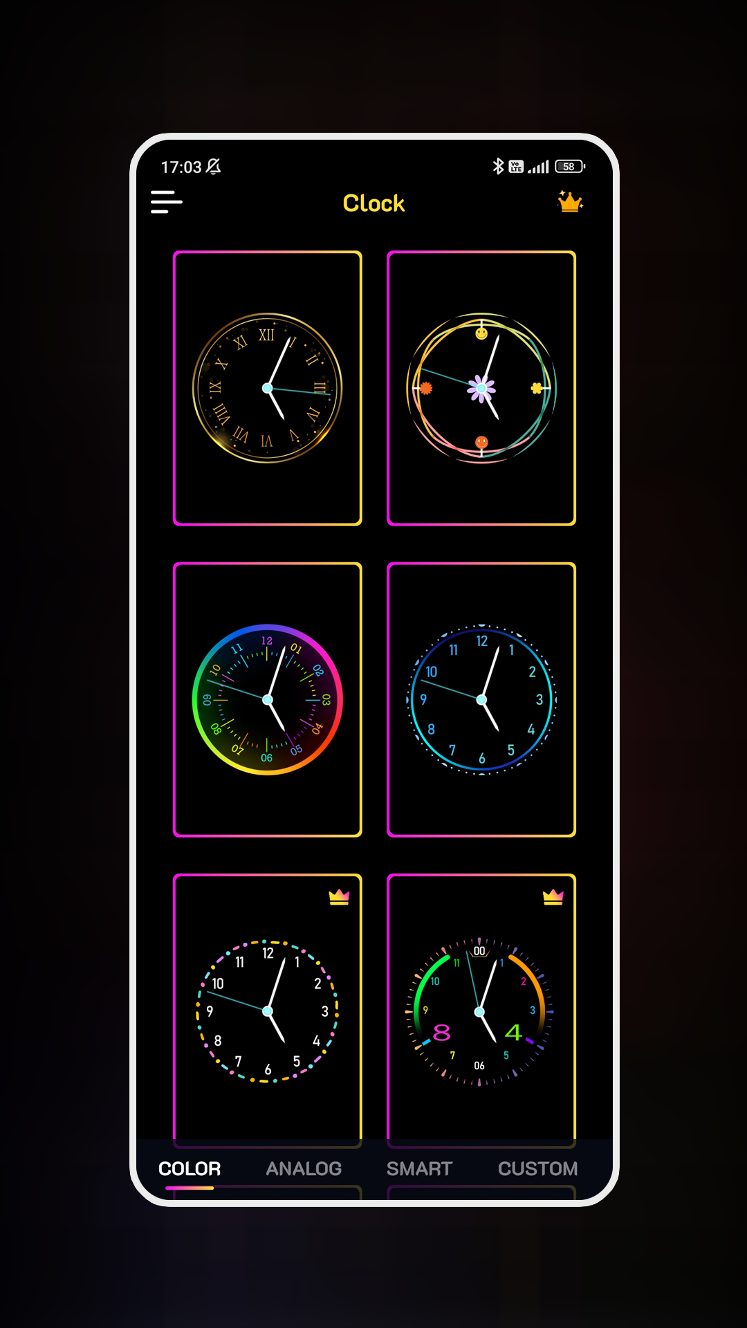 اسکرین شات 4 برنامه Neon Clock Wallpaper