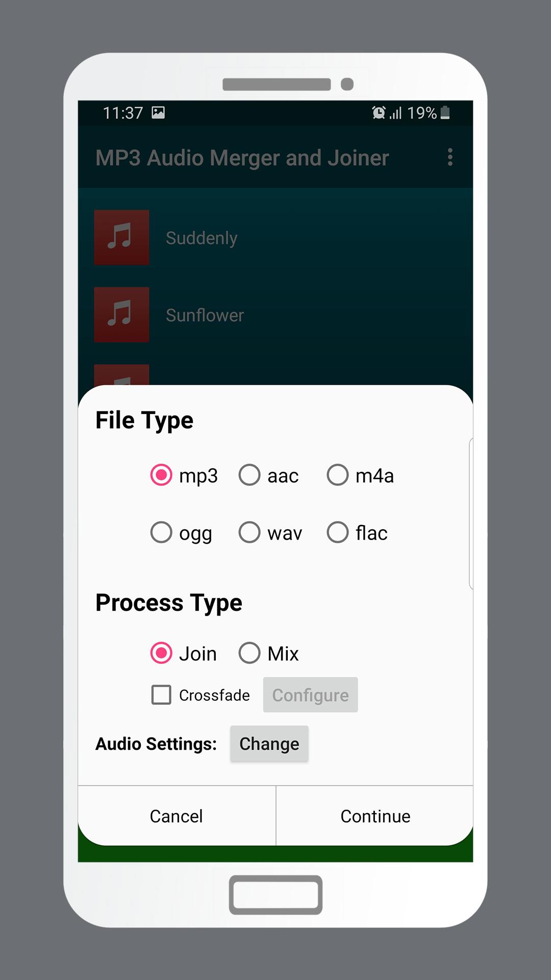 اسکرین شات 3 برنامه MP3 Audio Merger and Joiner