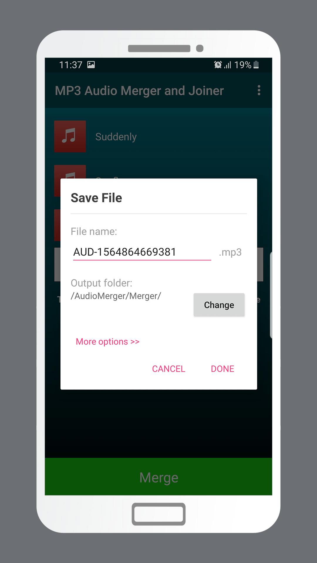 اسکرین شات 4 برنامه MP3 Audio Merger and Joiner