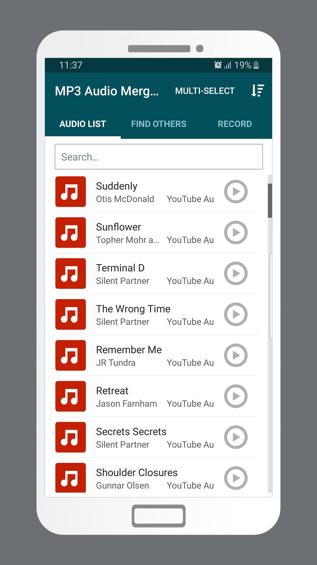 اسکرین شات 1 برنامه MP3 Audio Merger and Joiner