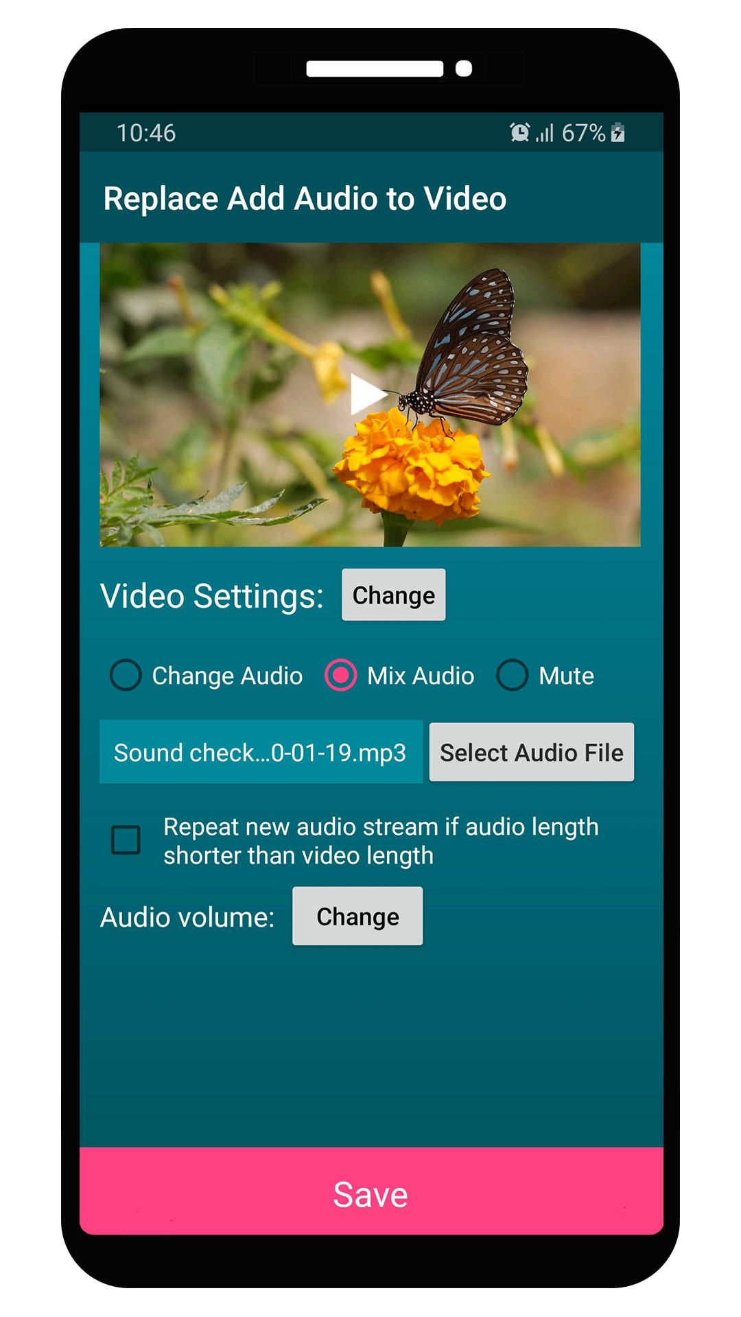 اسکرین شات 3 برنامه Replace Add Audio to Video