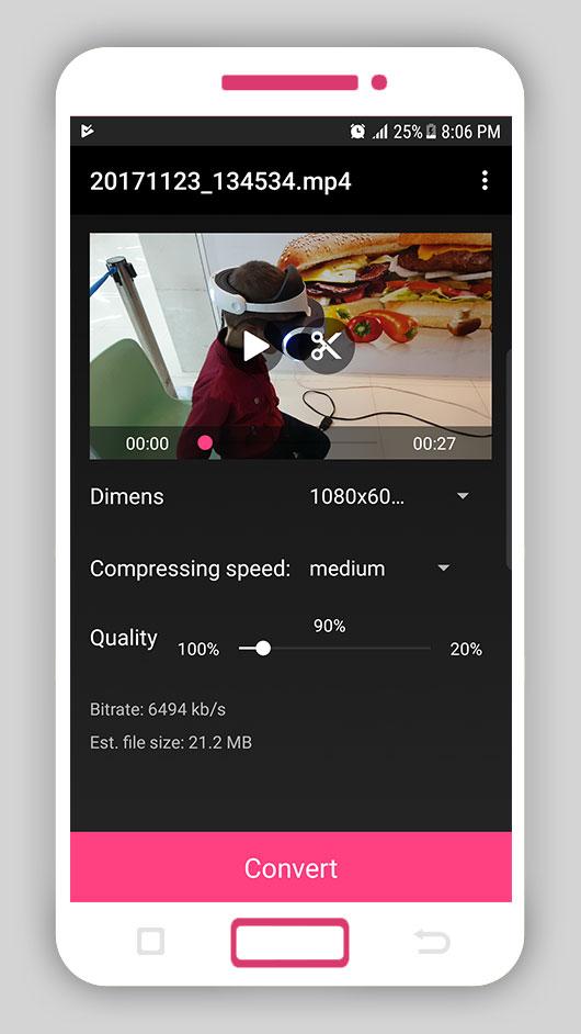 اسکرین شات 2 برنامه Smart Video Compressor resizer