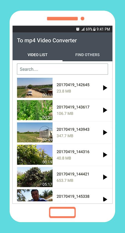 اسکرین شات 1 برنامه To mp4 3gp webm Video Converte