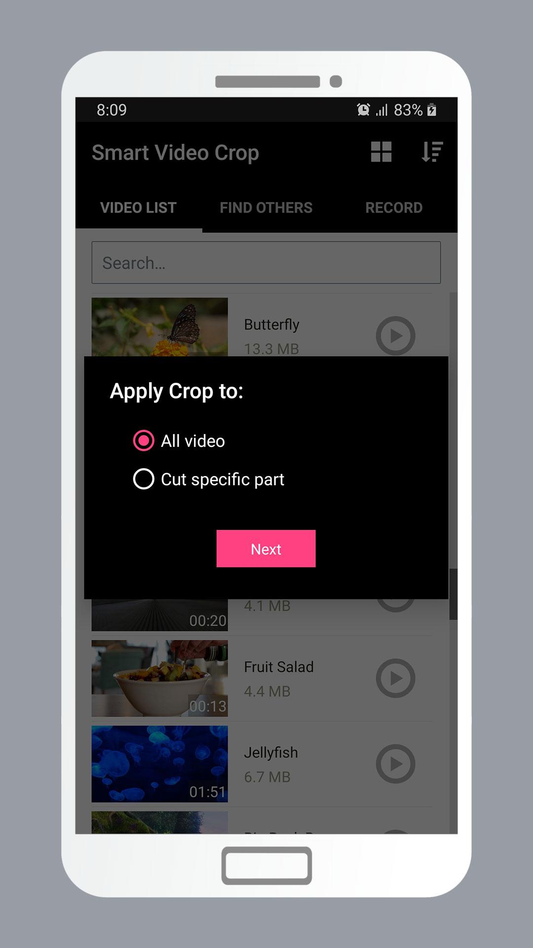 اسکرین شات 3 برنامه Smart Video Crop - Video Cut