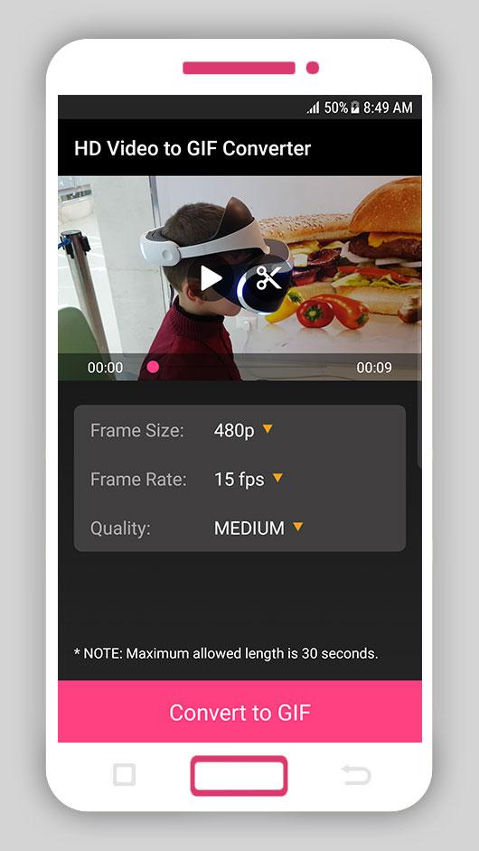 اسکرین شات 3 برنامه HD Video to GIF Converter