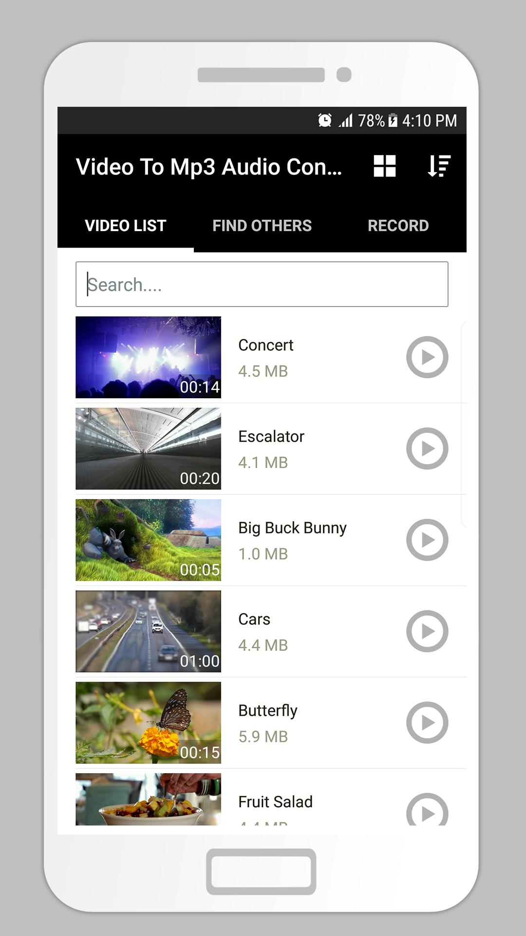 اسکرین شات 1 برنامه Video To Mp3 Audio Converter