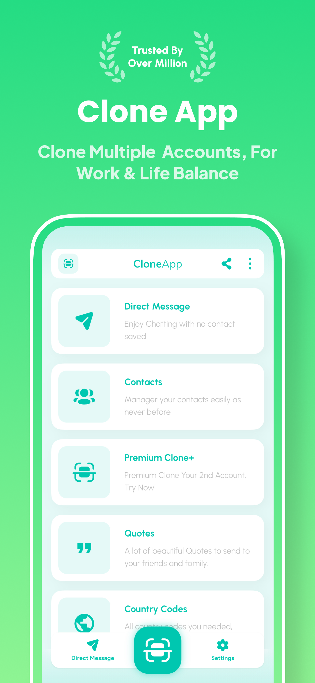 اسکرین شات 1 برنامه Clone App - Multiple Account
