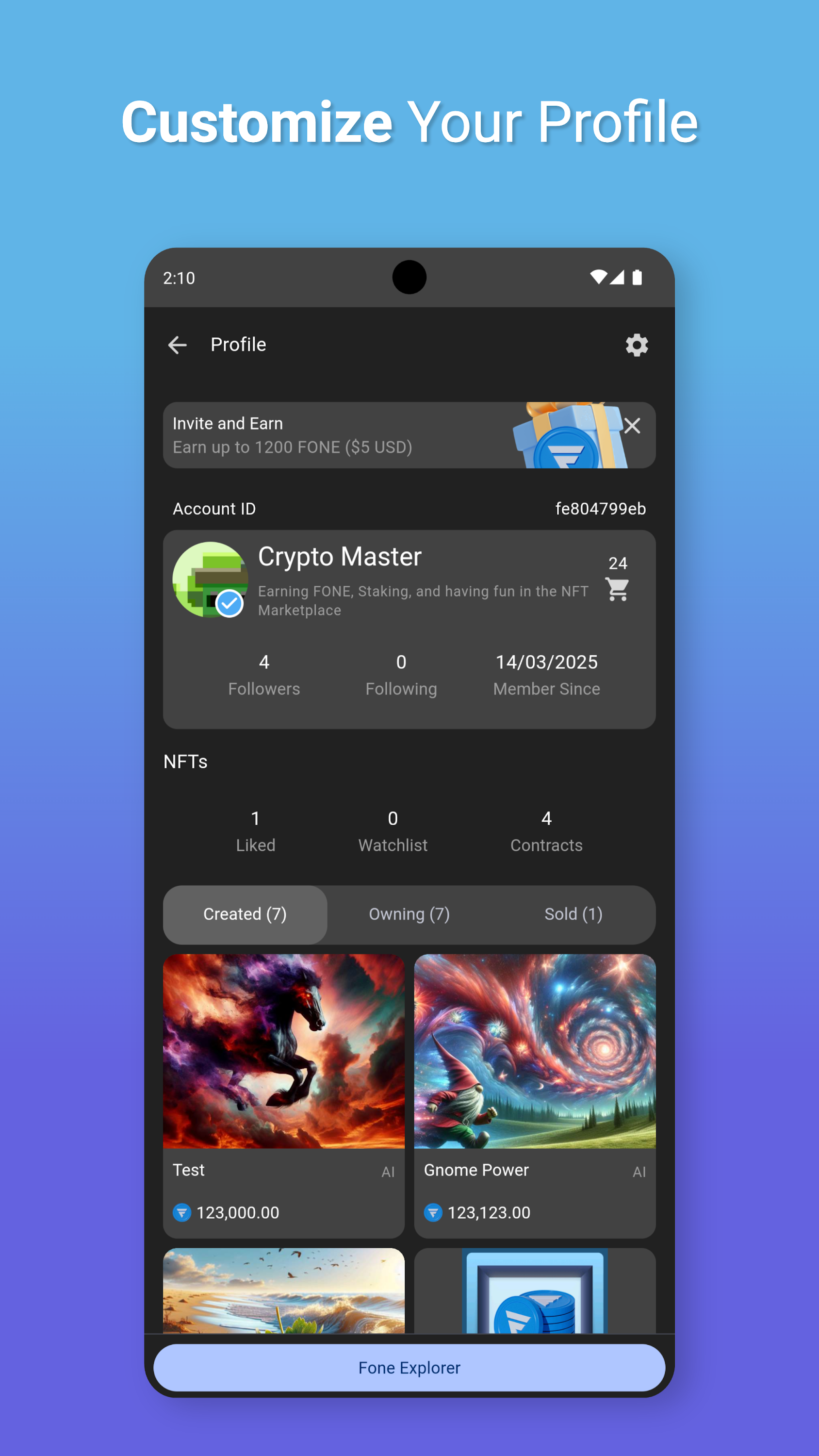 اسکرین شات 4 برنامه Fone Wallet - AI, NFTs, DePIN