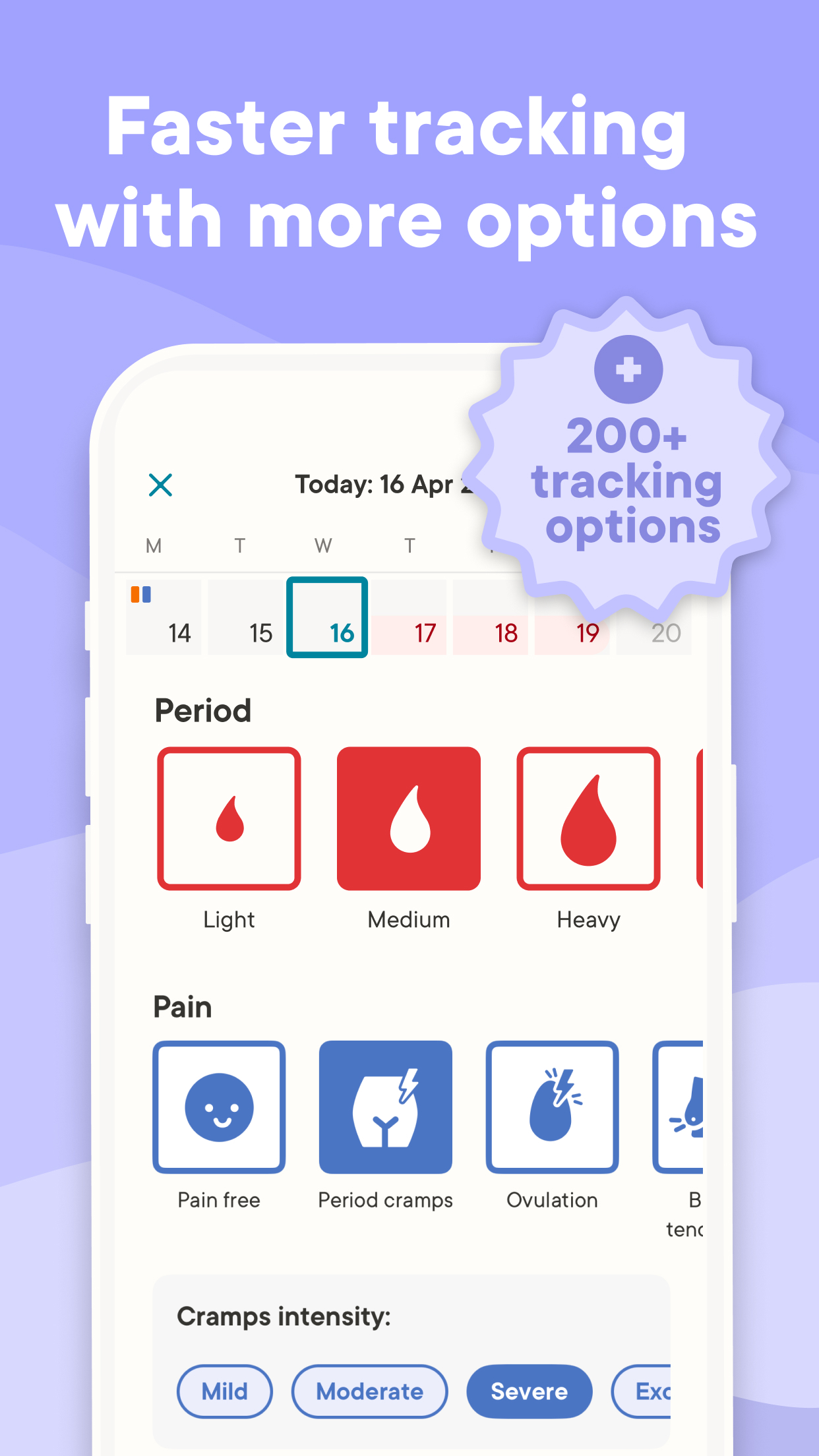 اسکرین شات 2 برنامه Clue Cycle & Period Tracker