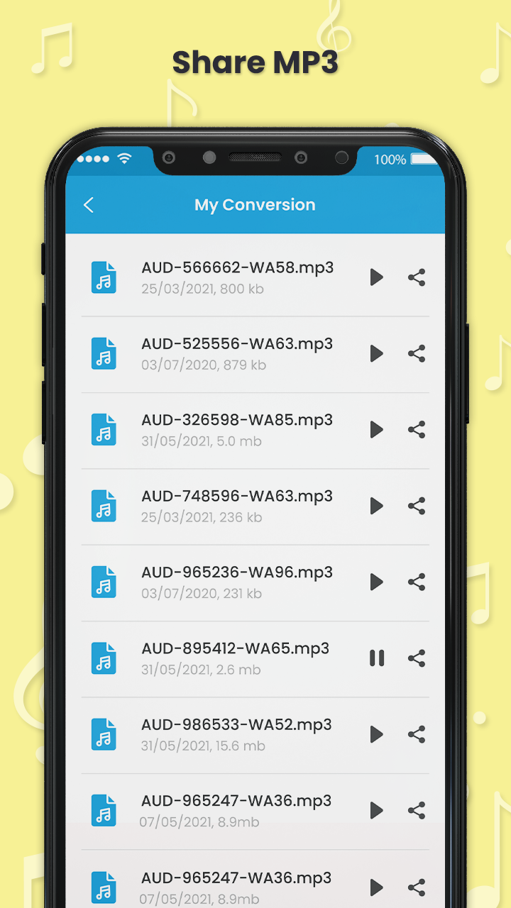 اسکرین شات 4 برنامه M4a to MP3 Audio Converter