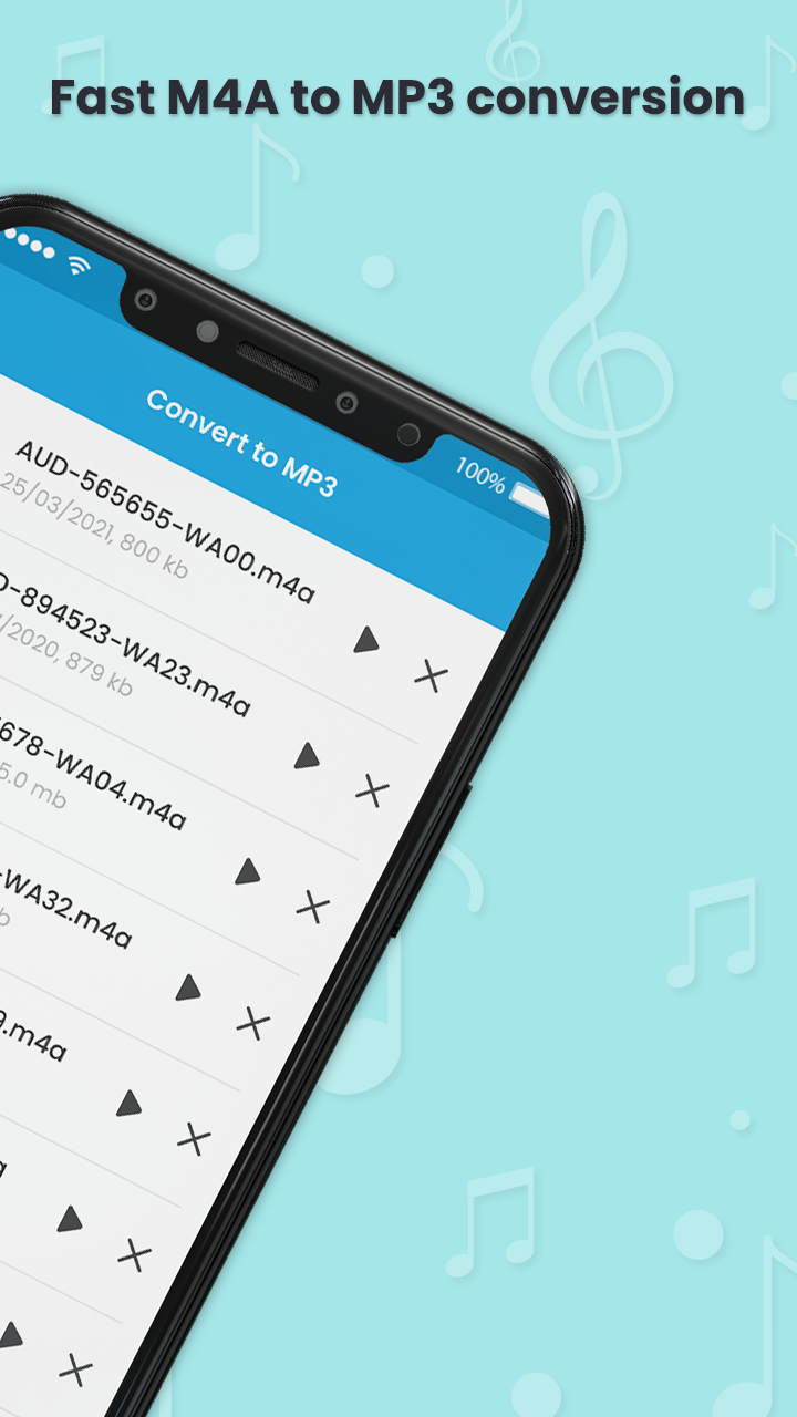 اسکرین شات 2 برنامه M4a to MP3 Audio Converter