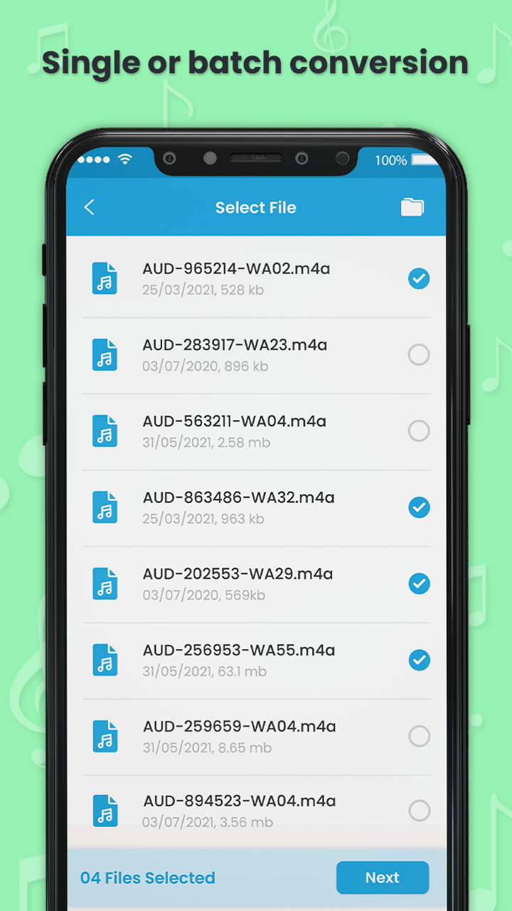 اسکرین شات 3 برنامه M4a to MP3 Audio Converter
