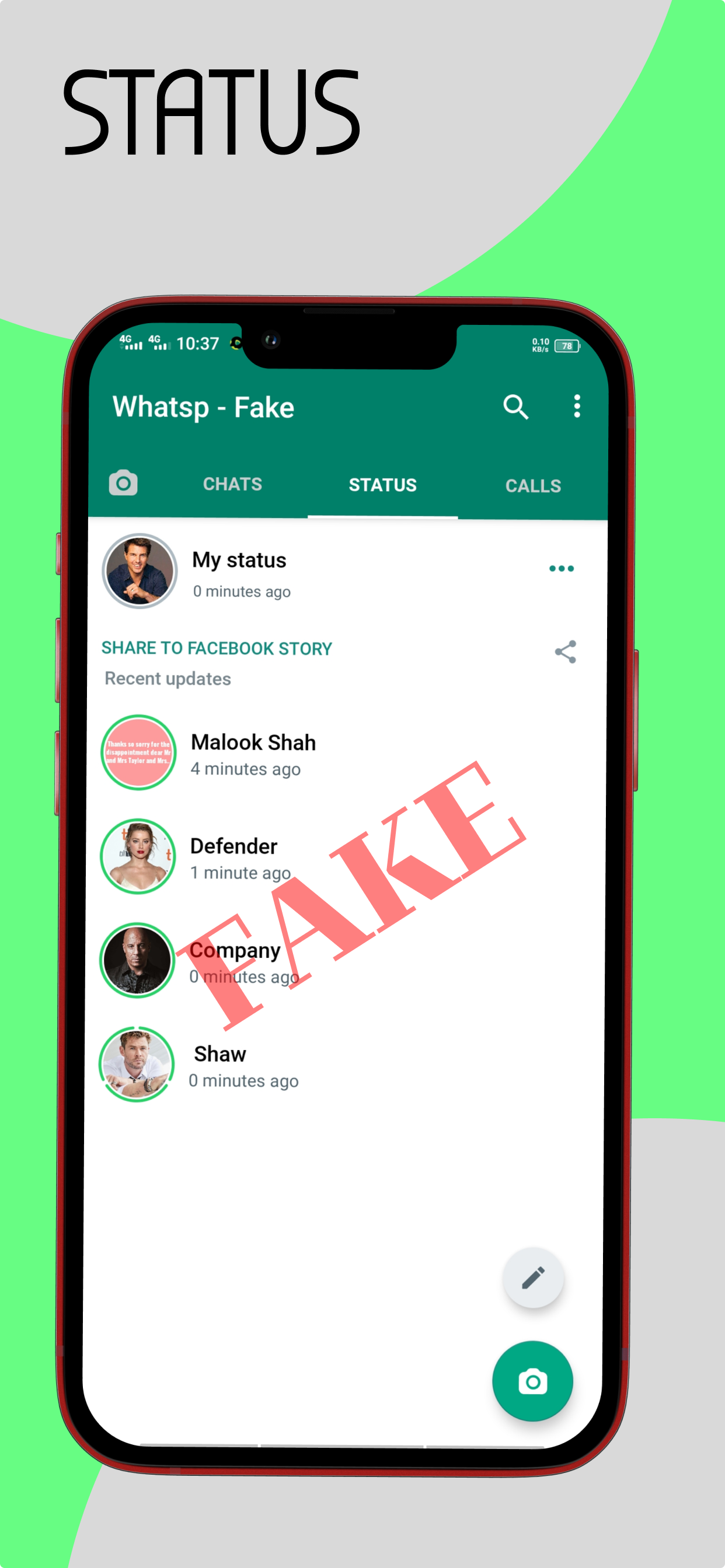 اسکرین شات 3 برنامه Fake WhatPrank Chat Maker