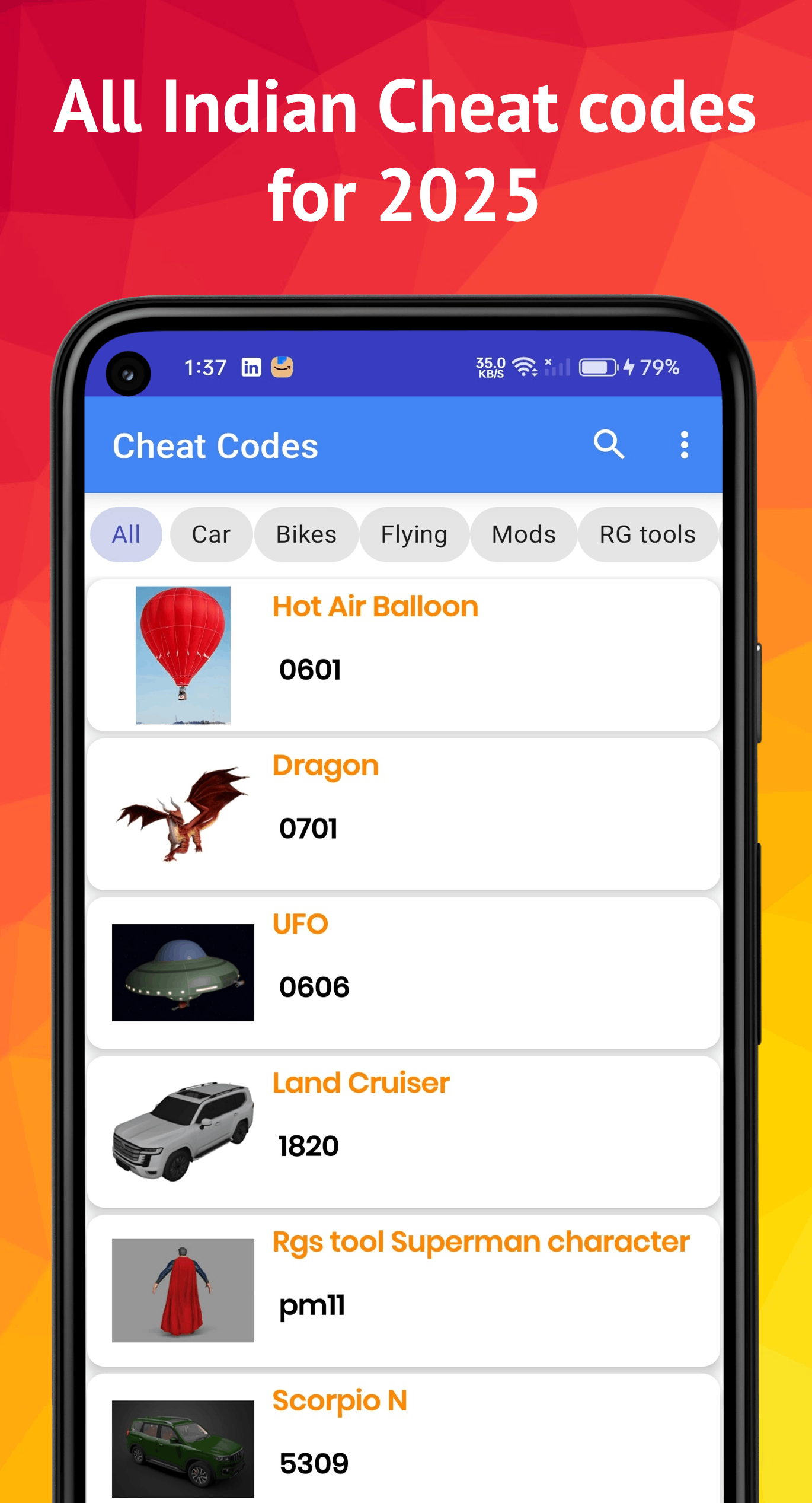 اسکرین شات 1 برنامه Indian cheat code