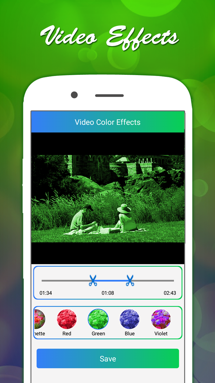 اسکرین شات 5 برنامه Color Video Effects, Add Music