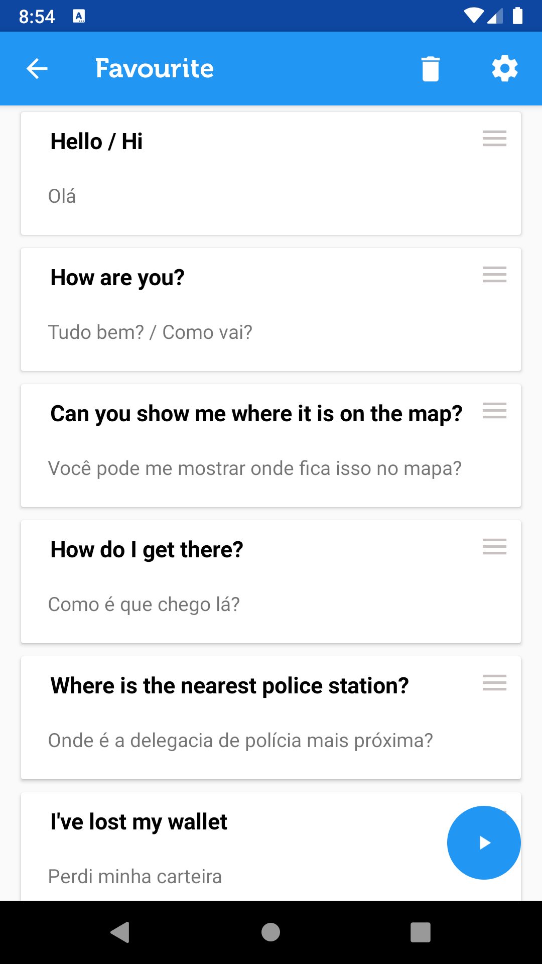 اسکرین شات 5 برنامه Learn Brazilian Phrasebook