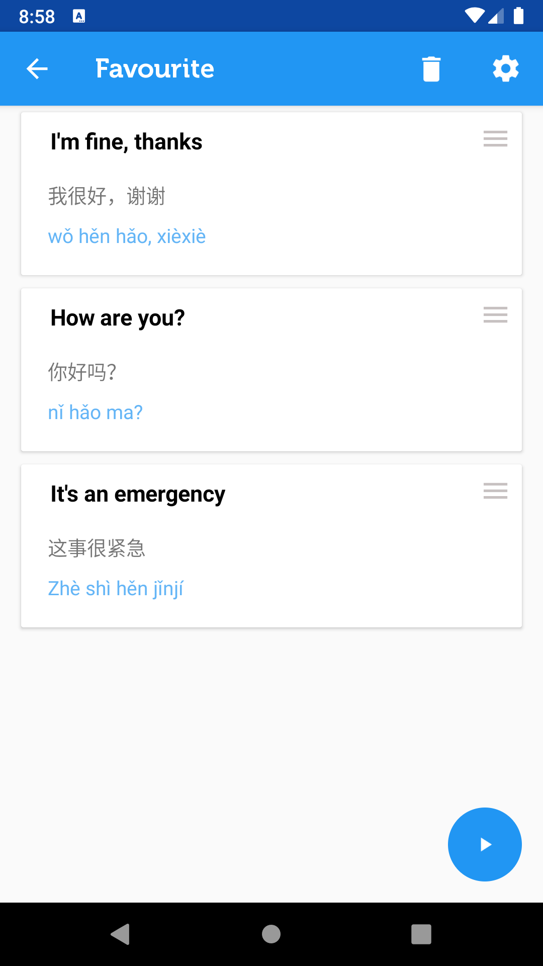 اسکرین شات 6 برنامه Learn Chinese Mandarin Phrases