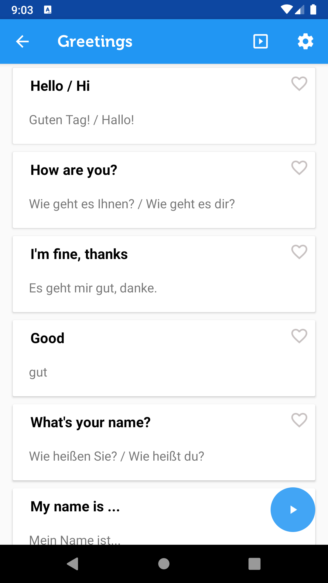 اسکرین شات 2 برنامه Learn German Phrasebook