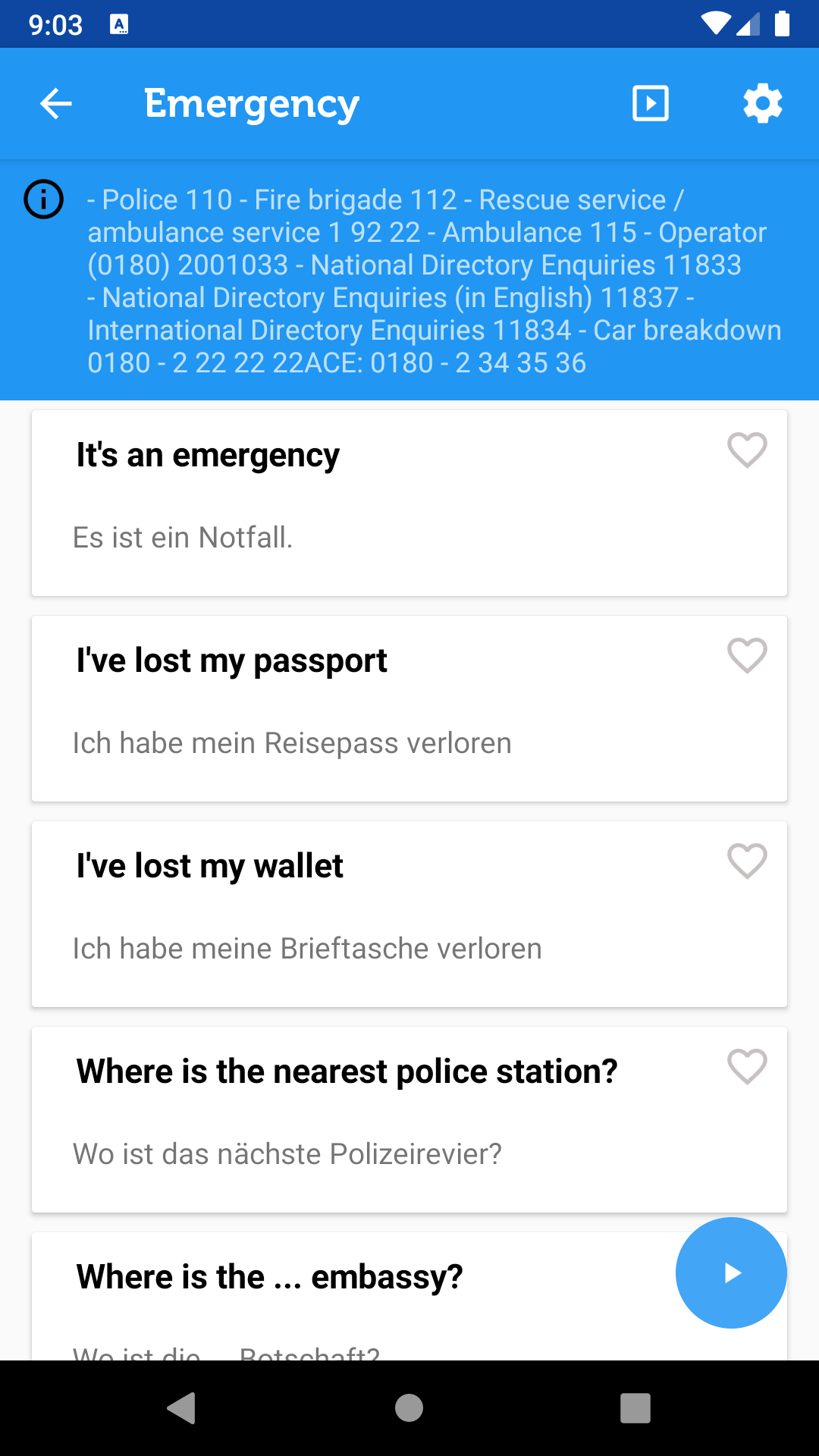 اسکرین شات 5 برنامه Learn German Phrasebook